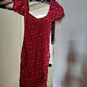 Pull&Bear Red Floral Women's Dress